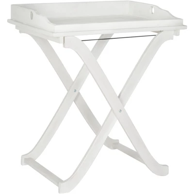 Covina Patio Tray Table - Antique White - Safavieh 1 Covina Patio Tray Table - Antique White - Safavieh
