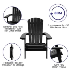 Flash Furniture 2 Pack Charlestown All-Weather Poly Resin Folding Adirondack Chairs With Side Table 16 Flash Furniture 2 Pack Charlestown All-Weather Poly Resin Folding Adirondack Chairs With Side Table -Outdoor Garden Store GUEST 151b4352 4ad0 4e52 8d0d 3a62ba30085e