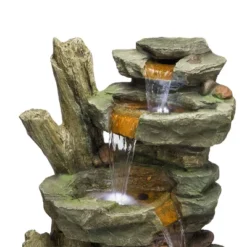 Cascading Stone Tower Fountain With Cool White LED Lights - Alpine Corporation -Outdoor Garden Store GUEST 1522f27c 3dc9 4ee0 b7e1 939f65fc2bd9
