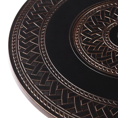 Oakland Living 5pc Aluminum Outdoor Patio Fire Pit Dining With 34" Round Fire Table Copper/Beige 8 Oakland Living 5pc Aluminum Outdoor Patio Fire Pit Dining With 34" Round Fire Table Copper/Beige - Image 8