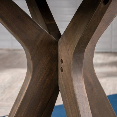 Stamford Round Acacia Wood Bistro Table With X Legs - Gray - Christopher Knight Home 2 Stamford Round Acacia Wood Bistro Table With X Legs - Gray - Christopher Knight Home - Image 2