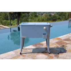 80qt Portable Rolling Patio Cooler - Permasteel -Outdoor Garden Store GUEST 16523887 d1bb 4d80 8e8f 8d1751b1268e