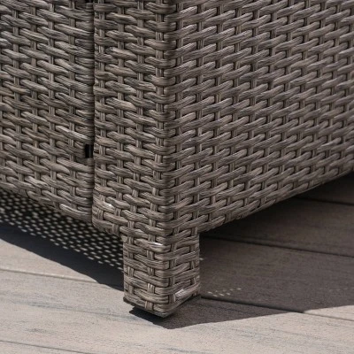 Puerta Wicker Loveseat Gray/Black - Christopher Knight Home 4 Puerta Wicker Loveseat Gray/Black - Christopher Knight Home - Image 4