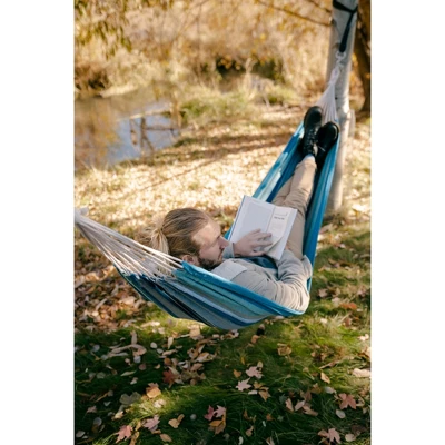 Stansport Cotton Blend Traveler Hammock 78" X 31" Blue 9 Stansport Cotton Blend Traveler Hammock 78" X 31" Blue - Image 9