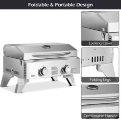 Costway 2 Burner Portable BBQ Table Top Propane Gas Grill Stainless Steel 16 Costway 2 Burner Portable BBQ Table Top Propane Gas Grill Stainless Steel -Outdoor Garden Store GUEST 17ee9578 453a 4cb2 88e9 1c00b6ff817c