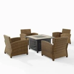 Bradenton 5pc Outdoor Wicker Arm Chair & Fire Table Set - Crosley 27 Bradenton 5pc Outdoor Wicker Arm Chair & Fire Table Set - Crosley -Outdoor Garden Store GUEST 19630d8c 8015 4239 afa5 868ff2987489