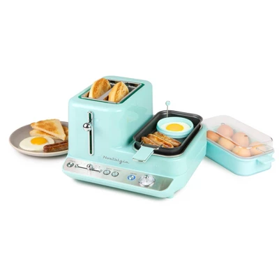 Nostalgia Electrics 3-in-1 Griddle Aqua 1 Nostalgia Electrics 3-in-1 Griddle Aqua