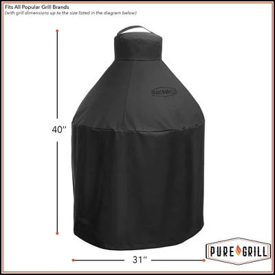 Pure Grill 22-Inch Ceramic Grill Cover For All Large Kamado Charcoal BBQ Grill Brands, Universal Fit Cover - 31" Dia X 40" H 5 Pure Grill 22-Inch Ceramic Grill Cover For All Large Kamado Charcoal BBQ Grill Brands, Universal Fit Cover - 31" Dia X 40" H - Image 5
