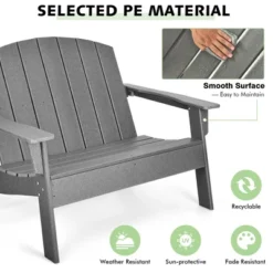 Costway Patio Adirondack Chair Loveseat Bench HDPE Weather Resistant Deck Grey 10 Costway Patio Adirondack Chair Loveseat Bench HDPE Weather Resistant Deck Grey -Outdoor Garden Store GUEST 1acc5510 9306 4ab5 8660 2a780e92b535