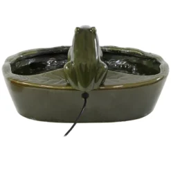 Sunnydaze Decor Sunnydaze Outdoor Solar Powered Ceramic Spitting Frog Water Fountain With Submersible Pump - 7" - Green -Outdoor Garden Store GUEST 1b597589 5c5f 4d7d b66a 4ad59006343c
