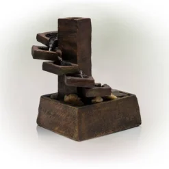 11" Resin Tiered Stone Eternity Tabletop Fountain Brown - Alpine Corporation -Outdoor Garden Store GUEST 1b5ca965 4a3a 489b 8604 4f3e1e26a9c3