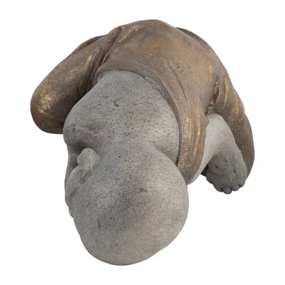 12" Polyresin No Speak Baby Monk Figurine Gray/Gold - Sagebrook Home 5 12" Polyresin No Speak Baby Monk Figurine Gray/Gold - Sagebrook Home - Image 5