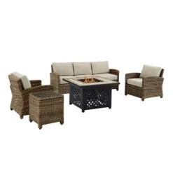 Bradenton 5pc Outdoor Wicker Conversation Set With Fire Table - Crosley 26 Bradenton 5pc Outdoor Wicker Conversation Set With Fire Table - Crosley -Outdoor Garden Store GUEST 1c34ed3a 371b 407b b655 ec015a56502b