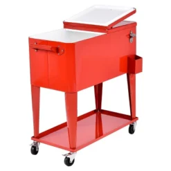 Costway 80-quart Cooler Beer Cart Outdoor Entertaining Rolling Party Steel Bar Bistro -Outdoor Garden Store GUEST 1c6a2ceb a9d2 4d57 9b3e dc18990d814d