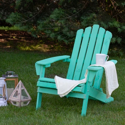 Northlight 36" Green Classic Folding Wooden Adirondack Chair 1 Northlight 36" Green Classic Folding Wooden Adirondack Chair