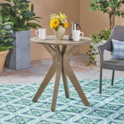 Stamford Round Acacia Wood Bistro Table With X Legs - Gray - Christopher Knight Home 6 Stamford Round Acacia Wood Bistro Table With X Legs - Gray - Christopher Knight Home -Outdoor Garden Store GUEST 1d51b941 9d4c 4ae2 aed8 be5a0857532e