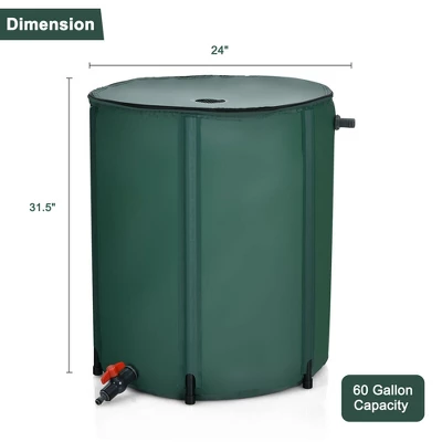 Costway 60 Gallon Portable Rain Barrel Collapsible Tank Water Collector Spigot Filter 1 Costway 60 Gallon Portable Rain Barrel Collapsible Tank Water Collector Spigot Filter