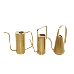 Set Of 3 Glam Metal Tall Planters Gold - Olivia & May