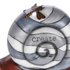 7" "Create" Snail Statue With Solar-Powered LED Light Heathered Gray/White/Copper - Alpine Corporation -Outdoor Garden Store GUEST 2034a816 f6d1 4ae1 85ed b6b240185765