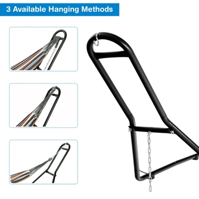 Costway Hammock Stand Heavy Duty Steel Frame Hanging Hooks Indoor Outdoor 6 Costway Hammock Stand Heavy Duty Steel Frame Hanging Hooks Indoor Outdoor - Image 6