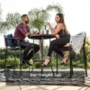 Best Choice Products 3-Piece Outdoor Wicker Bistro Bar Height Set For Patio, Garden W/ Barstools, Steel Frame