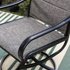 Patio Set With Steel Table With 1.57" Umbrella Hole & Steel Swivel Sling Arm Chairs - Captiva Designs -Outdoor Garden Store GUEST 214f5fd0 10fb 4e8f 8486 e56e7993204e