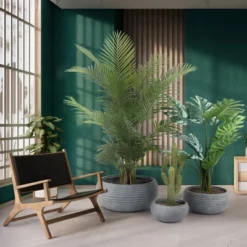 Aoodor Plant Pots With Drain Hole Set Of 3, Flower Pots Outdoor&Indoor,Magnesium Oxide Planter -Outdoor Garden Store GUEST 22570eab 083f 4590 869b 045849680df7