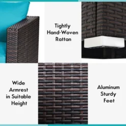 Costway 4PCS Patio Rattan Corner Sofa With Blue Cushion 15 Costway 4PCS Patio Rattan Corner Sofa With Blue Cushion -Outdoor Garden Store GUEST 22a88999 d79b 4710 8208 6191cf4e3f1f