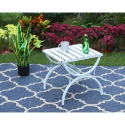 Outdoor Slat Top Coffee Table - White - Captiva Designs