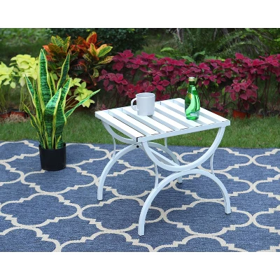 Outdoor Slat Top Coffee Table - White - Captiva Designs 1 Outdoor Slat Top Coffee Table - White - Captiva Designs