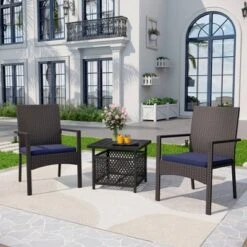 Outdoor Square Table With 1.57" Umbrella Hole - Black - Captiva Designs -Outdoor Garden Store GUEST 236e9297 395c 4ee3 9d40 d37fabf58b4f