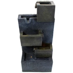 Northlight 19" Gray LED Lighted 5-Tier Rainfall Outdoor Water Fountain -Outdoor Garden Store GUEST 23ae17a8 e28f 4ab3 bde8 434908d5f177