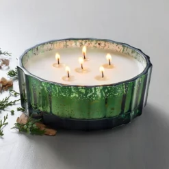 Mercury Glass Fireside Spruce Jar Christmas Candle Green 32oz - Hearth & Hand™ With Magnolia