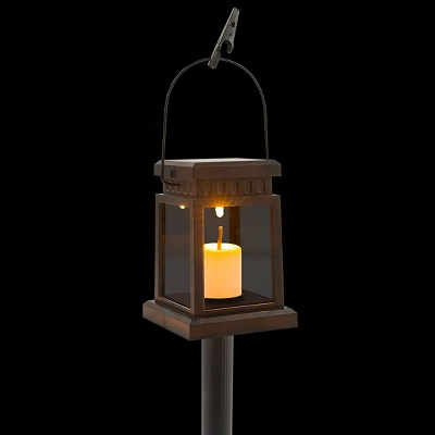 Set Of 6 Outdoor Solar Powered Hanging/Stake Lanterns Black - Alpine Corporation 6 Set Of 6 Outdoor Solar Powered Hanging/Stake Lanterns Black - Alpine Corporation - Image 6