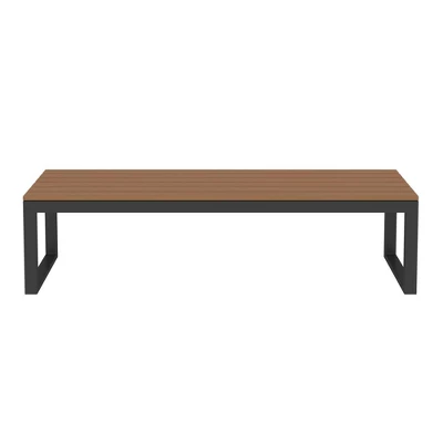 4pc Metal & Wood All Weather Patio Sectional Set - Natural - Saracina Home 5 4pc Metal & Wood All Weather Patio Sectional Set - Natural - Saracina Home - Image 5