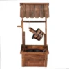 JOMEED Outdoor Decorative Rustic Farmhouse Wooden Wishing Well Water Fountain With Adjustable Flow Rate And 120 Volt Pump, Natural Carbonized Finish