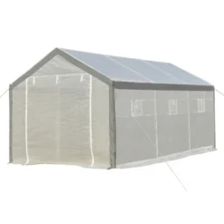Outsunny 20' X 10' X 9' Walk-In Greenhouse, Outdoor Gardening Canopy With 6 Roll-up Windows, 2 Zippered Doors & Weather Cover -Outdoor Garden Store GUEST 24c46e25 571b 434b 9905 da3eea83cc67