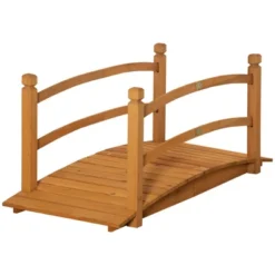 Outsunny 4.7' Garden Bridge, Arc Wood Footbridge, Decorative Pond Bridge With Side Rails -Outdoor Garden Store GUEST 25623447 f397 48c4 900a 9f0b292185ac