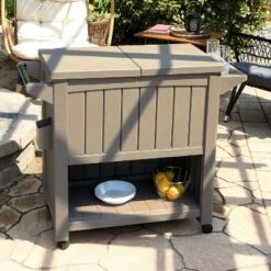 Sunnydaze Decor Sunnydaze Rolling Patio Serving Cart With Prep Table, Cooler And Storage -Outdoor Garden Store GUEST 26f0a31a 5d3b 42c8 b823 bb41cd3fb5c3