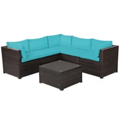 Tangkula 6 PCS Patio Rattan Furniture Set Outdoor Wicker Conversation Sofa Set W/Tempered Glass Coffee Table 22 Tangkula 6 PCS Patio Rattan Furniture Set Outdoor Wicker Conversation Sofa Set W/Tempered Glass Coffee Table -Outdoor Garden Store GUEST 278cd863 bd82 48af bde3 a90bd534b374