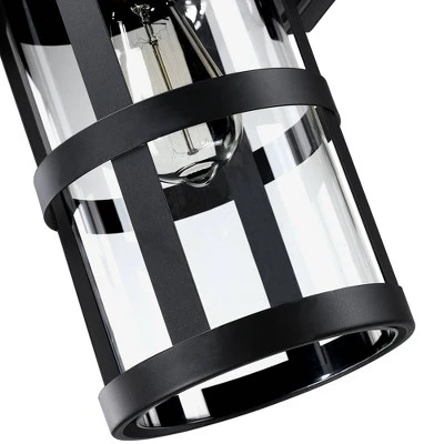 Glass Outdoor Wall Light Black - Wellfor 2 Glass Outdoor Wall Light Black - Wellfor - Image 2