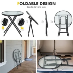 Tangkula 18" Patio Side Table Outdoor Folding Coffee Table W/ Tempered Glass Table Top 12 Tangkula 18" Patio Side Table Outdoor Folding Coffee Table W/ Tempered Glass Table Top -Outdoor Garden Store GUEST 27ee24c7 7f61 4c87 b1b4 69a73a22f263