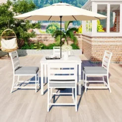 Outdoor Four-Seat Dining Set For Patios, Balconies And Lawns - ModernLuxe