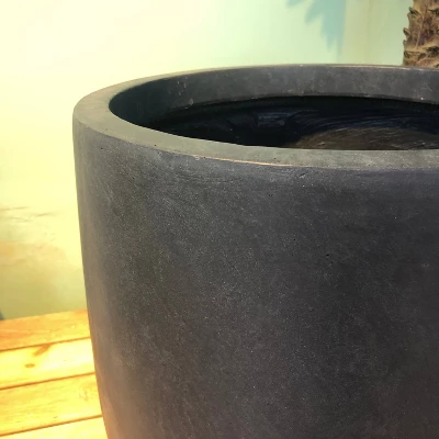 Rosemead Home & Garden, Inc. 17" Concrete/Fiberglass Modern Indoor/Outdoor Planter Charcoal Gray 9 Rosemead Home & Garden, Inc. 17" Concrete/Fiberglass Modern Indoor/Outdoor Planter Charcoal Gray - Image 9