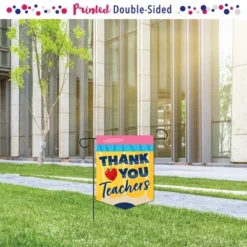 Big Dot Of Happiness Thank You Teachers - Outdoor Home Decorations - Double-Sided Teacher Appreciation Garden Flag - 12 X 15.25 Inches