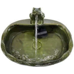 Sunnydaze Decor Sunnydaze Outdoor Solar Powered Ceramic Spitting Frog Water Fountain With Submersible Pump - 7" - Green -Outdoor Garden Store GUEST 294a10cb 7888 41e6 b9b8 8a59806eea83