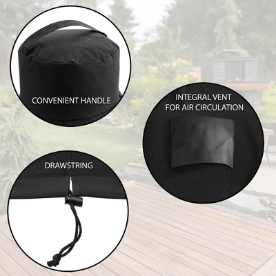 Pure Grill 22-Inch Ceramic Grill Cover For All Large Kamado Charcoal BBQ Grill Brands, Universal Fit Cover - 31" Dia X 40" H 3 Pure Grill 22-Inch Ceramic Grill Cover For All Large Kamado Charcoal BBQ Grill Brands, Universal Fit Cover - 31" Dia X 40" H - Image 3