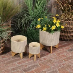 Sagebrook Home 12"x10" Mesh Ceramic Planter Pot With Stand Tan 13 Sagebrook Home 12"x10" Mesh Ceramic Planter Pot With Stand Tan -Outdoor Garden Store GUEST 29821461 7cf4 4d1b bfd8 f167311eb013