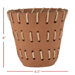 Natural Handthrown Terracotta Planter With Woven Rattan Accents - Foreside Home & Garden 7 Natural Handthrown Terracotta Planter With Woven Rattan Accents - Foreside Home & Garden -Outdoor Garden Store GUEST 29a31e81 9dbd 4bc9 a679 6529ba1aee3d