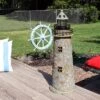 Sunnydaze Decor Sunnydaze Outdoor Backyard Garden Nautical Lighthouse Solar LED Pathlight Statue Figurine - 36" - Cobblestone